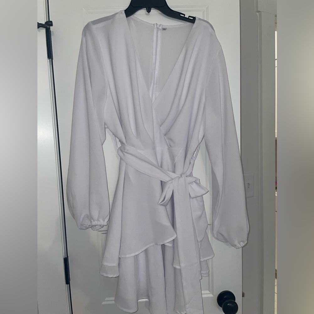 Elegant White Wrap Dress